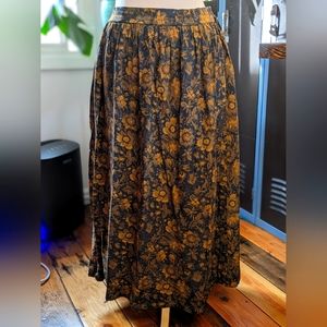 Silk Floral Skirt
